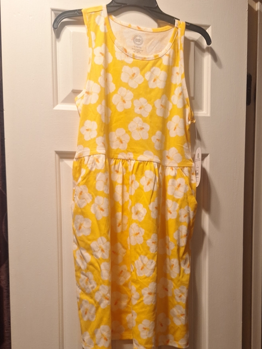 wonder nation Yellow and White Floral Casual Dress